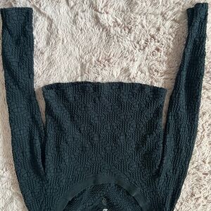 We The Free Green Ribbed Long Sleeve Bodysuit
